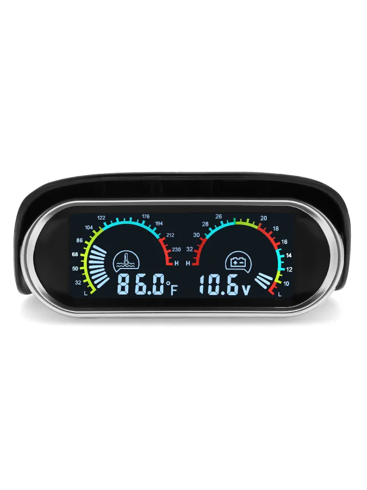 Jauge de température de l'eau de voiture 12v 24v 2 en 1 Jauge de température de l'eau numérique + Voltmètre + Capteur de température 1/8NPT