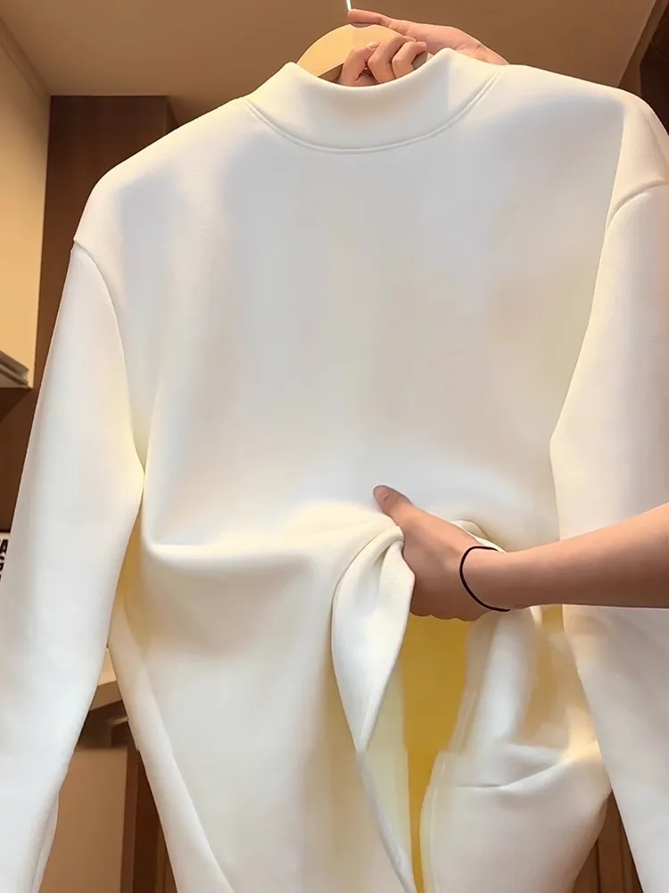 تي شيرت Thiened ذو وجهين Fce f-ياقة عالية للرجال قاعدة irt طويلة Sve ملابس داخلية غير رسمية بطول عادي