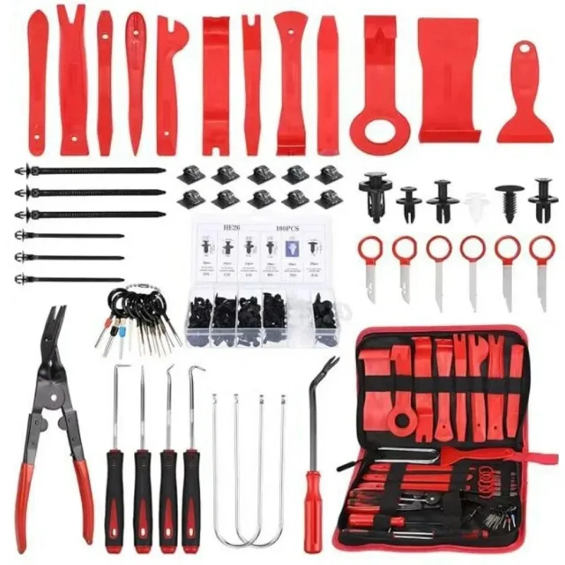 

Набор для снятия обшивки пластиковой аудио панели салона автомобиля, инструмент для снятия обшивки для 11 шт., автоматический дверной зажим, панель навигации, разборка