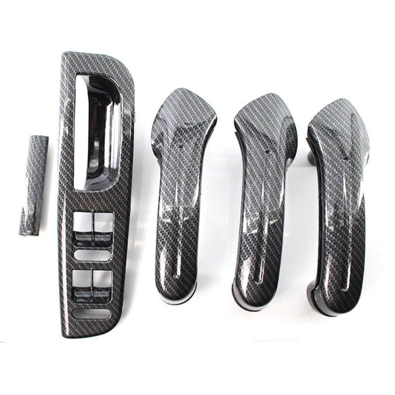 Front Rear Left Right Door Black Pull Grab Handle FOR  VW Bora Golf 4 MK4 For Jetta 1999-2004 Carbon Fiber Style