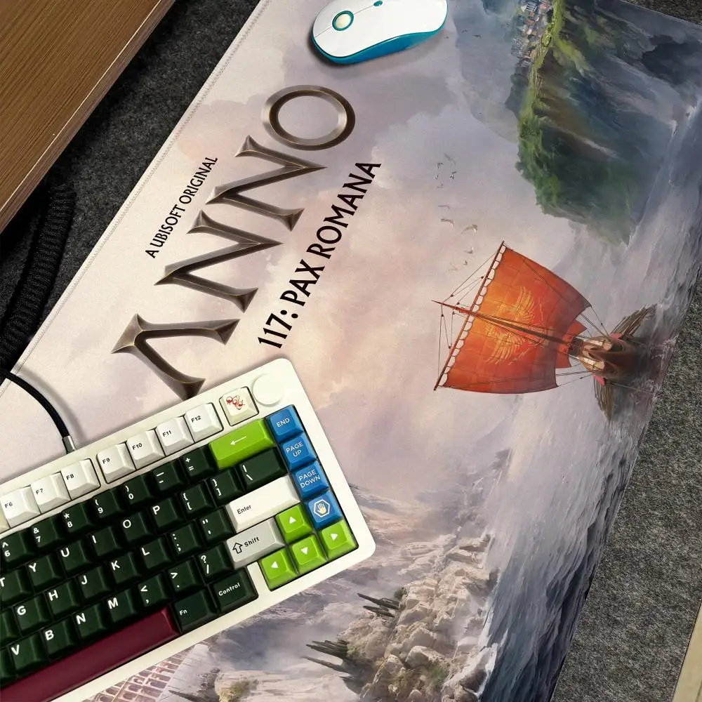 Spiel A-Anno 117 Mauspad Xxl Computer Große rutschfeste Gamer-Tastatur 90 x 40 cm Art Design HD Schreibtischunterlage