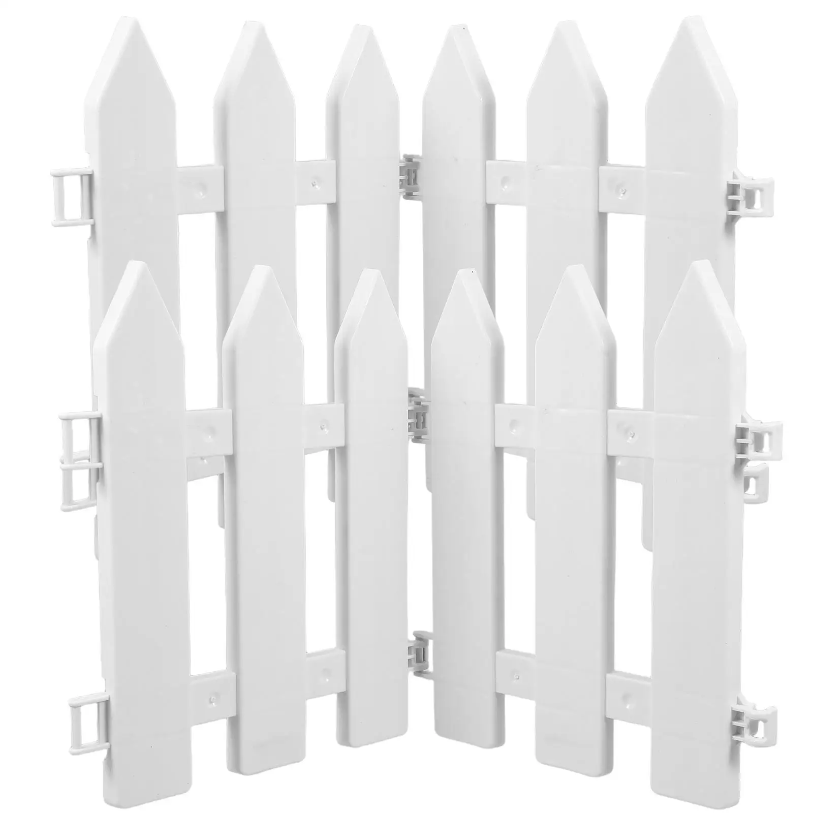 

4 Pcs White Pet Fence Durable Reusable Garden Yard Courtyard Landscaping Edging Plastic Flower Bed Patio Fence Ornament