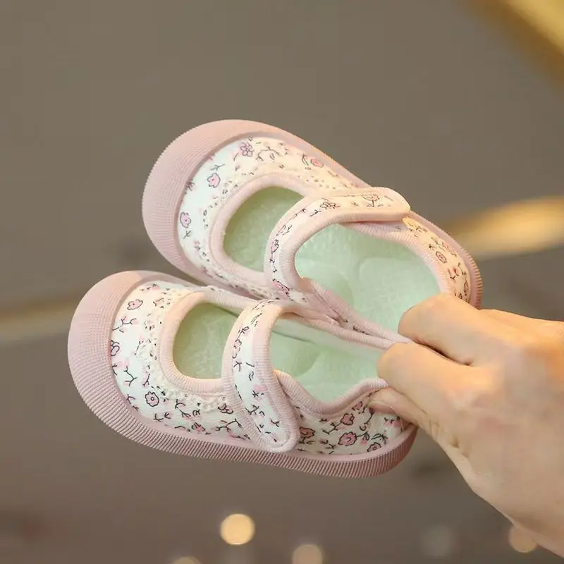 2026 New Spring Autumn Baby Girl Shoes Kids Canvas Shoes Children Casual Sneakers Candy Color Flowers For Girls Floral Prints