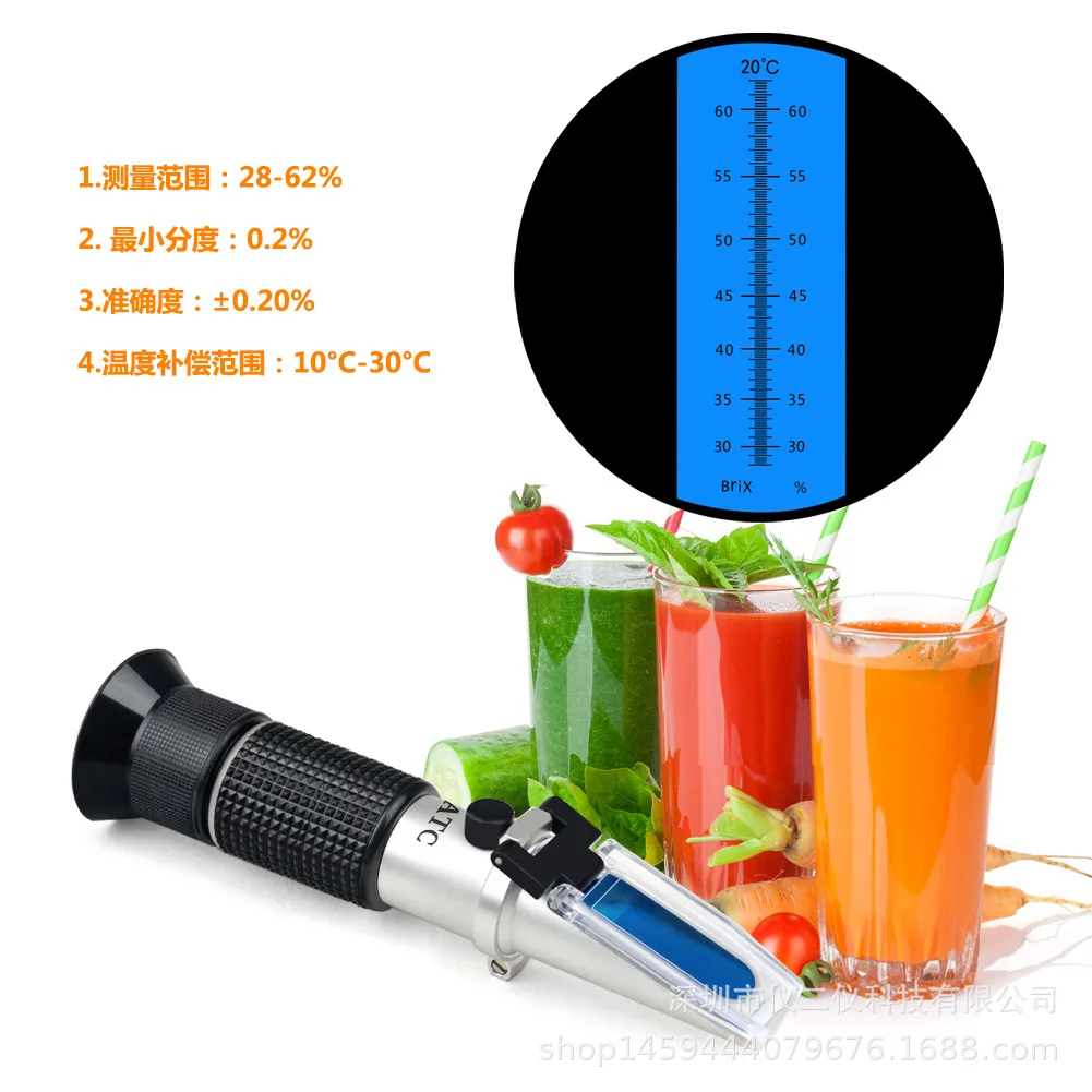 For portable handheld refractometer, sugar meter 28-62% sugar meter, optical refractometer sweetness meter