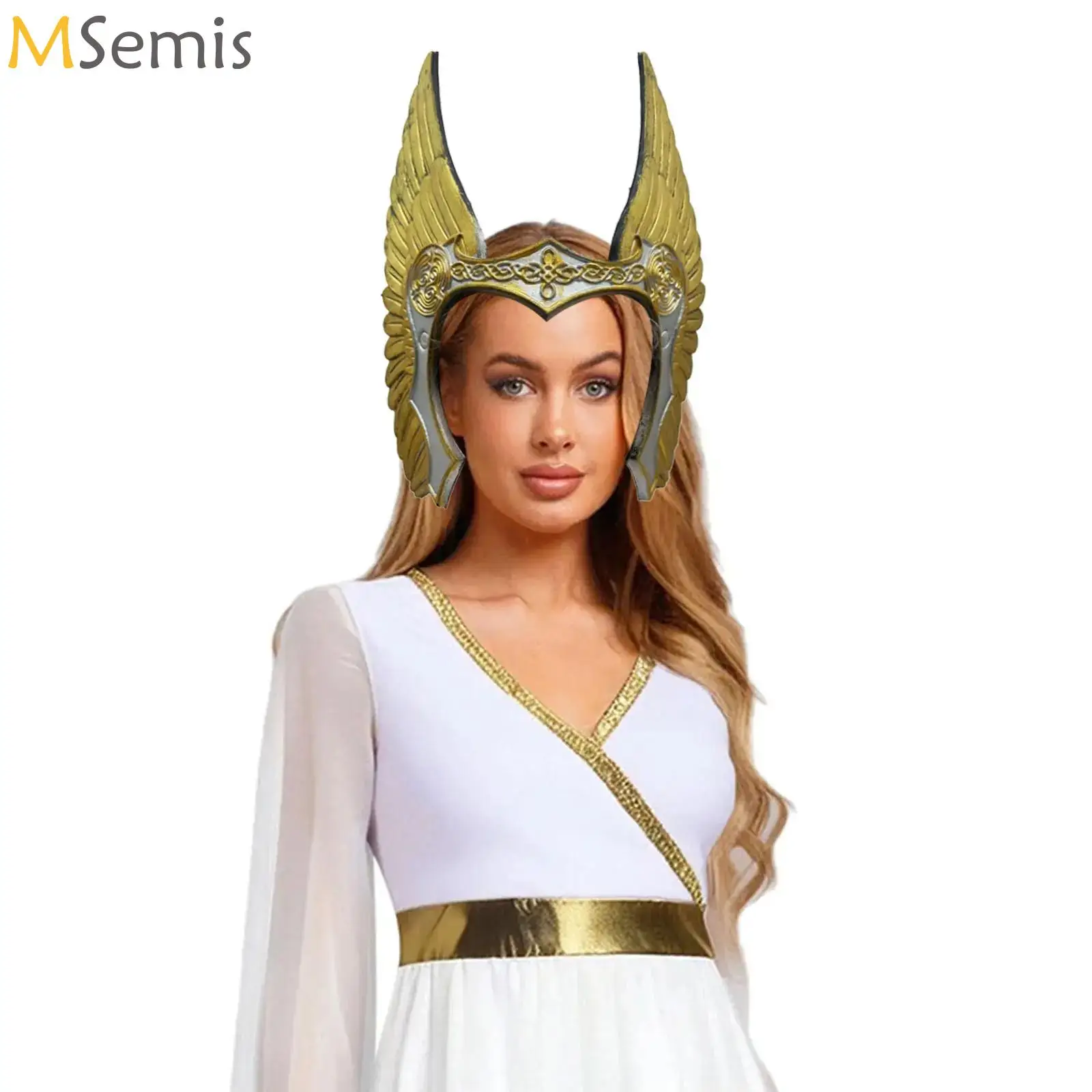 Adults Women Angel Cosplay Headband Plastic Headdress Ancient Egyptian Queen Head Tiara Halloween Costume Accessory Party Props