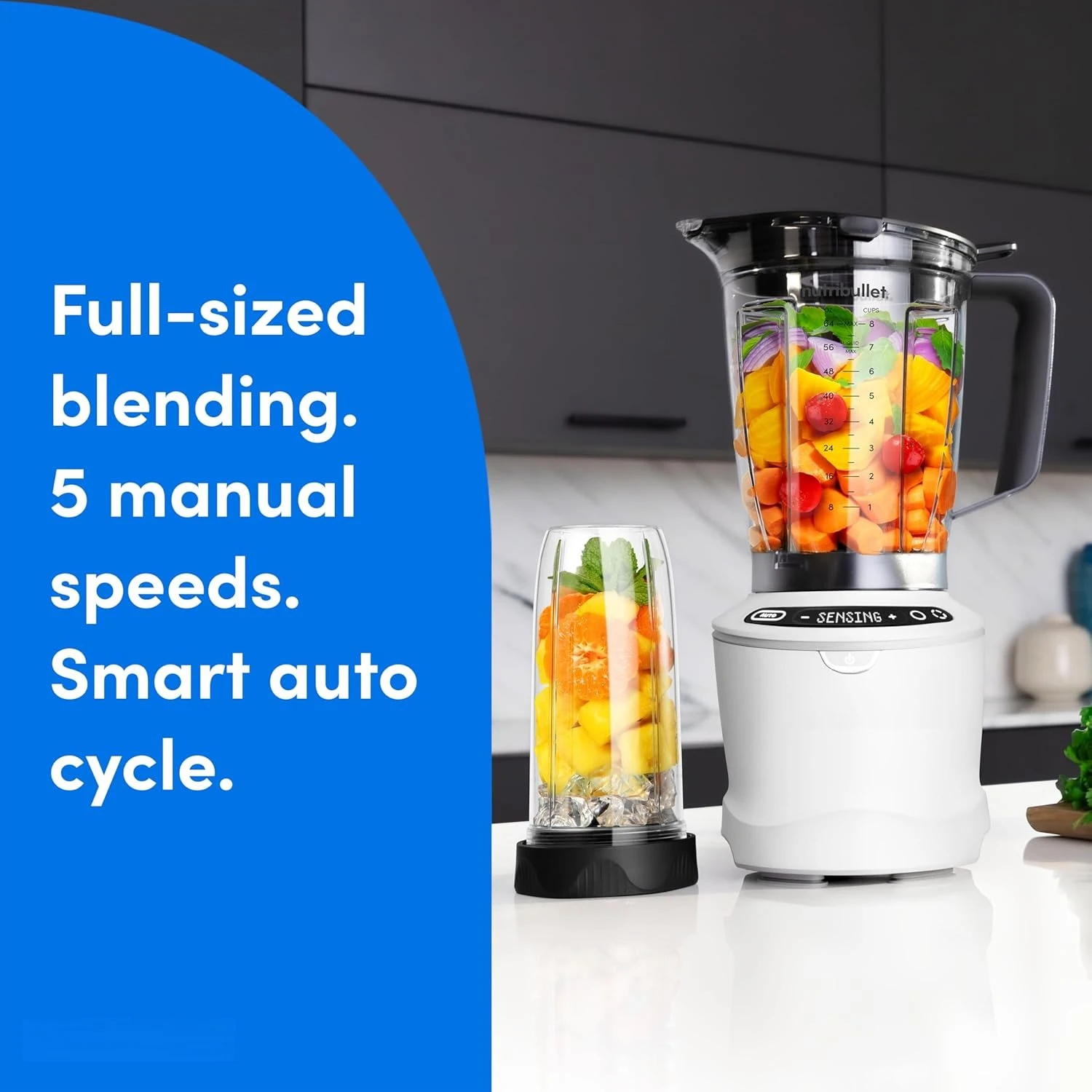 

Комбинированный блендер, 5-скоростной блендер, 1400 Вт, матовый белый