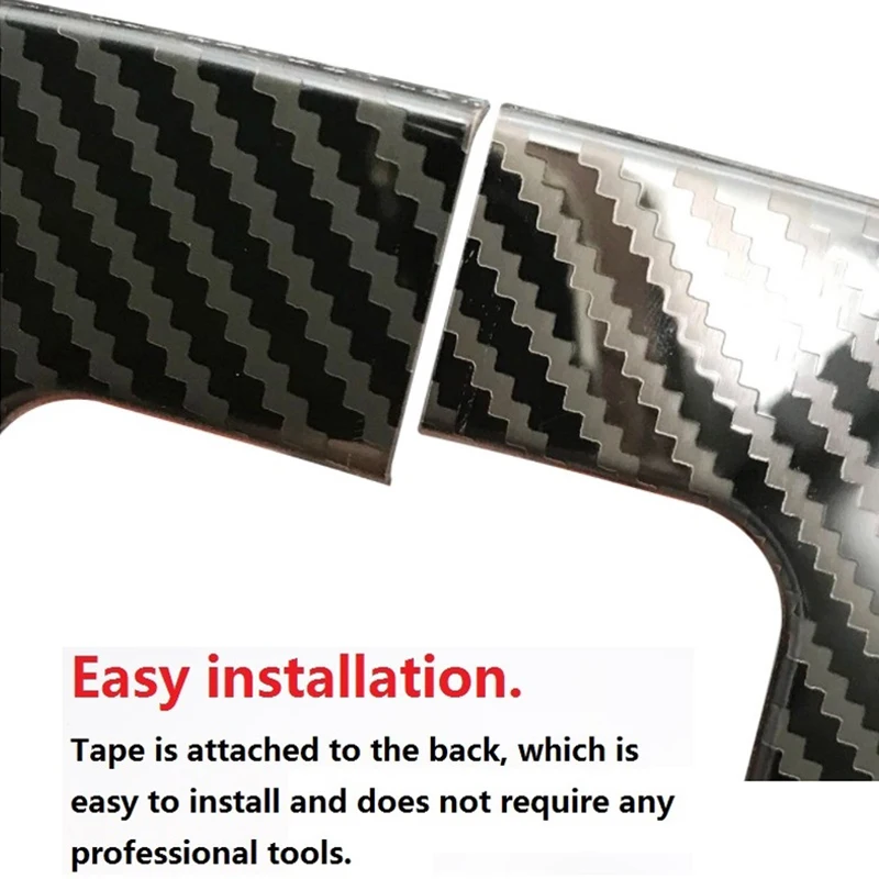 A67K-For Ford Ranger Everest Endeavor 2015+ Carbon Fiber Stainless Steel Gear Shift Panel Cover Trim Frame Decor Accessories