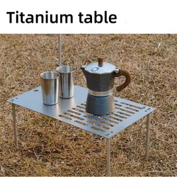 Camping Titanium Grill Mesh Table Lightweight Aluminum Alloy Barbecue Picnic Table Portable Outdoor Camping Equipment 