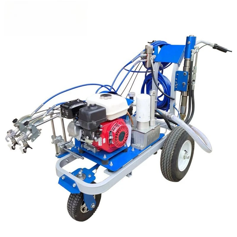 Cold Spray Line Striper Airless Road Marking Machine with Dual Gun Spray System for High Efficiency Highway Lane Stripe