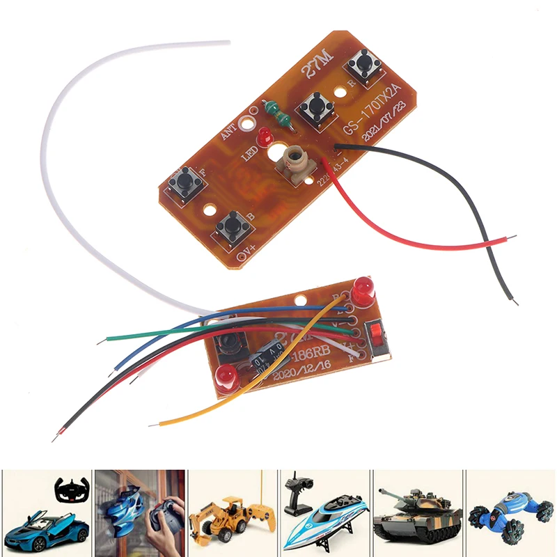 

。New 1set For RC Car Remote Control Toys Parts High Quality 4CH RC Remote Control 27MHz Circuit PCB Transmitter + Receiver Board