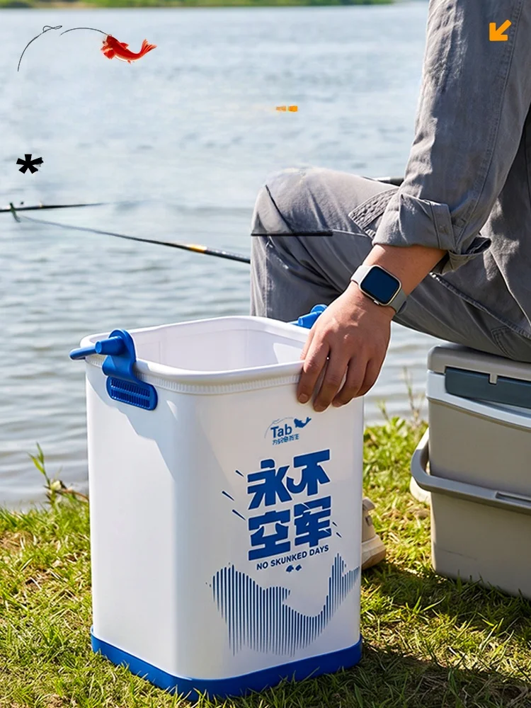 ポータブル釣り魚バケツ厚みのある活魚バケツ水バケツタブブランドアウトドアキャンプ旅行用品釣り用品