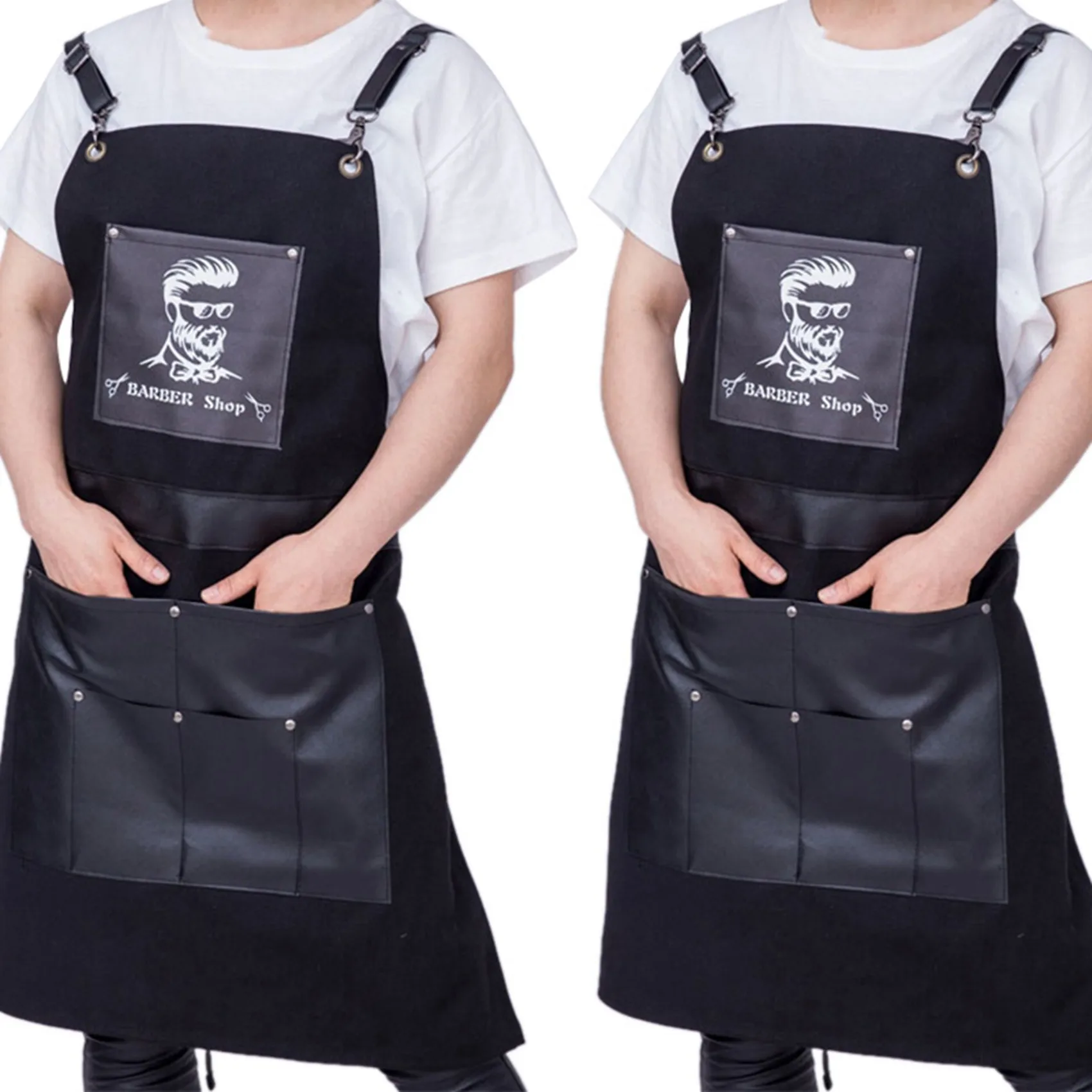 

A28F-2X Черная парикмахерская накидка для стрижки волос, фартук Оксфорд Бога, парикмахерская карманная накидка для стрижки волос, окрашивающая ткань, необрастающая ткань