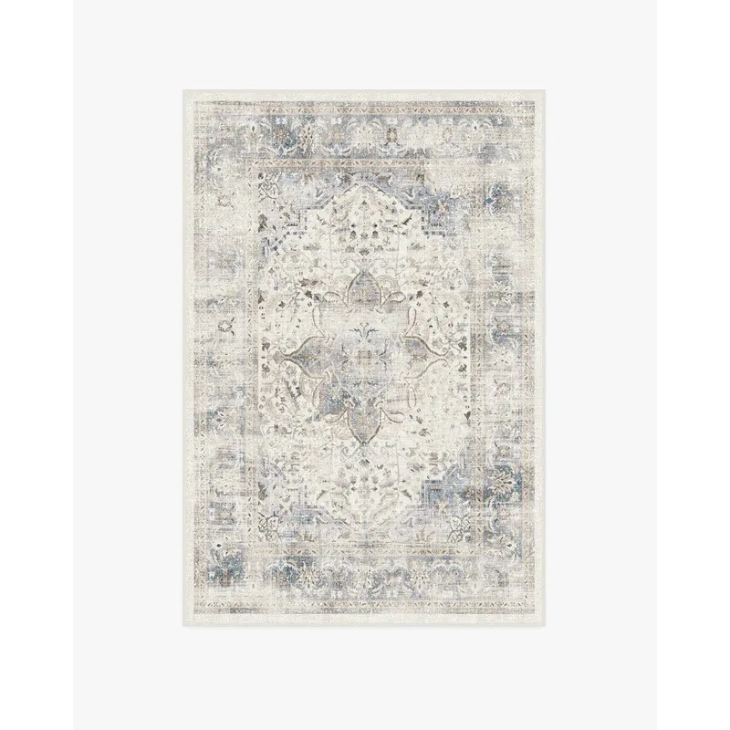 

Vintage Traditional Oriental Floral Medallion Blue Area Rug Ethnic Style Living Room Large Area Rug Home Bedroom Decorative Rug
