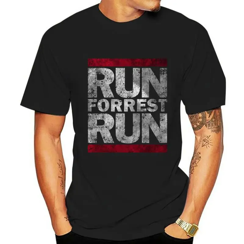 RUN FORREST RUN T SHIRT Run Fun Shirt DMC Lauf Forrest Lauf Gump Movie Quote 100% Cotton Short Sleeve O Neck T Shirts Large Size