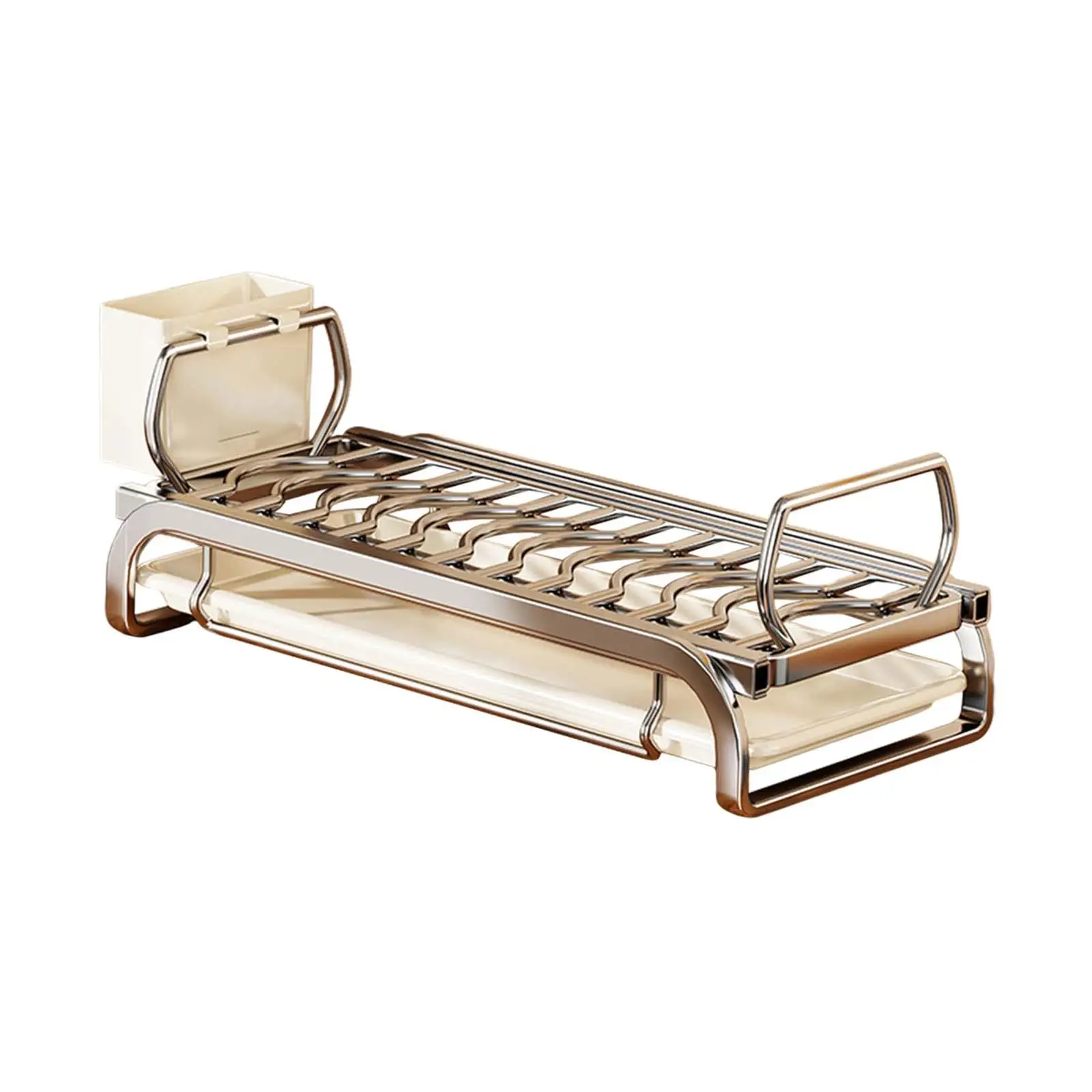 

Bowl Drying Rack, Stainless Steel, Multifunctional Dish Storage Rack, Dish Drainer with Cutlery Holder for Kitchen Organization