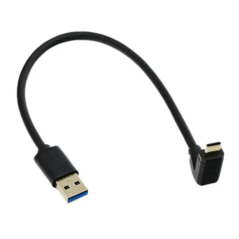 USB3.0 to Type C 90 Degree Angled Charging Cable with 60W Fast Charging 10Gbps Data Transfer PC and Metal Texture 77JC