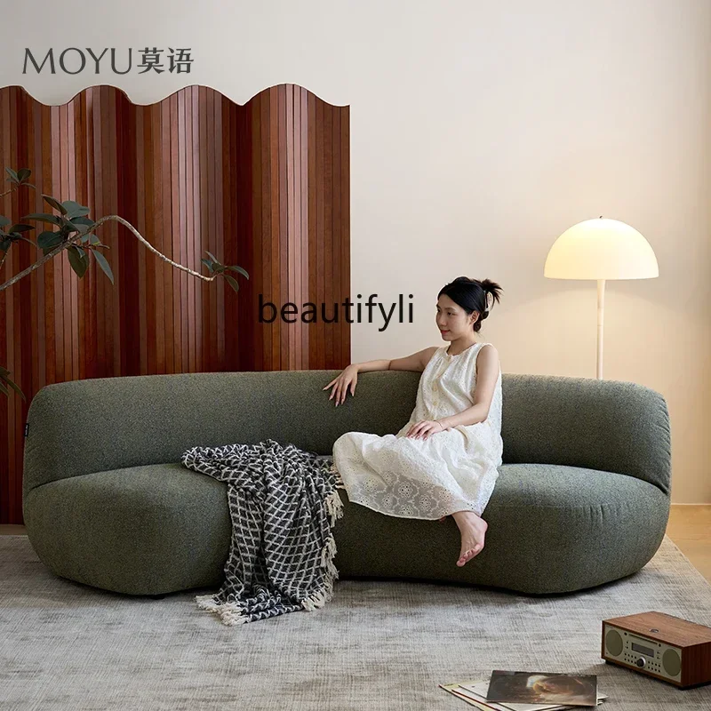 

YH83 Simple modern designer special-shaped sofa retro moon horizontal hall curved fabric sofa
