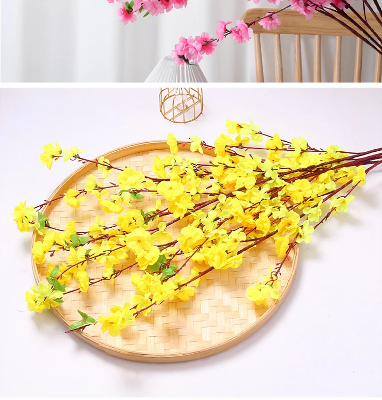 1/3/5 stücke Künstliche Pfirsichblüte Zweig Frühling Pflaume Kirschblüte Seidenblume Baum Dekoration Hause Hochzeit DIY Dekoration – Detail 16