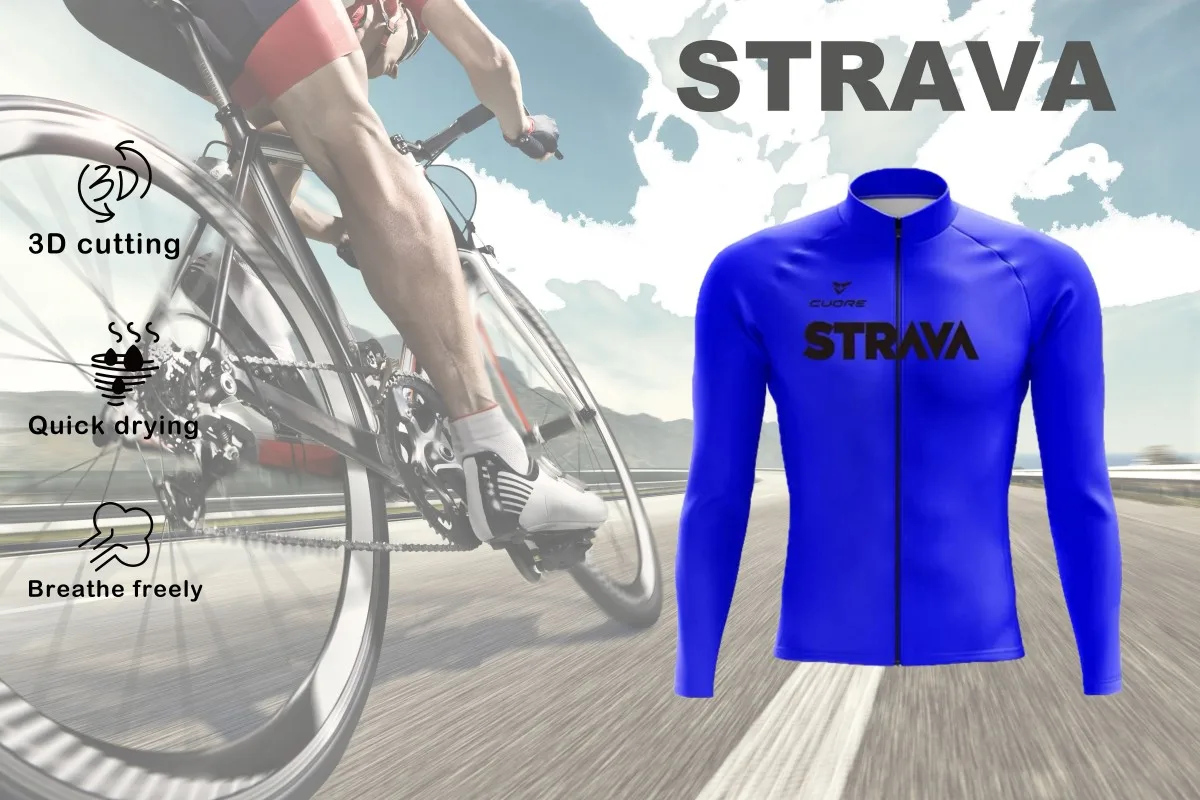 STRAVA Herrenjacke, Trikot, Rennrad, Mountainbike, langärmelig, Radfahren, Radfahren, Sport, Outdoor, Camping, Weihnachten, Fahrradausrüstung, Geschenke