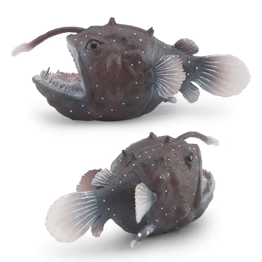 Simulation Ocean Animal Mini Angler Fish Figure Educational Mini Marine Animal Models PVC Portable Simulation Ocean Animal Model