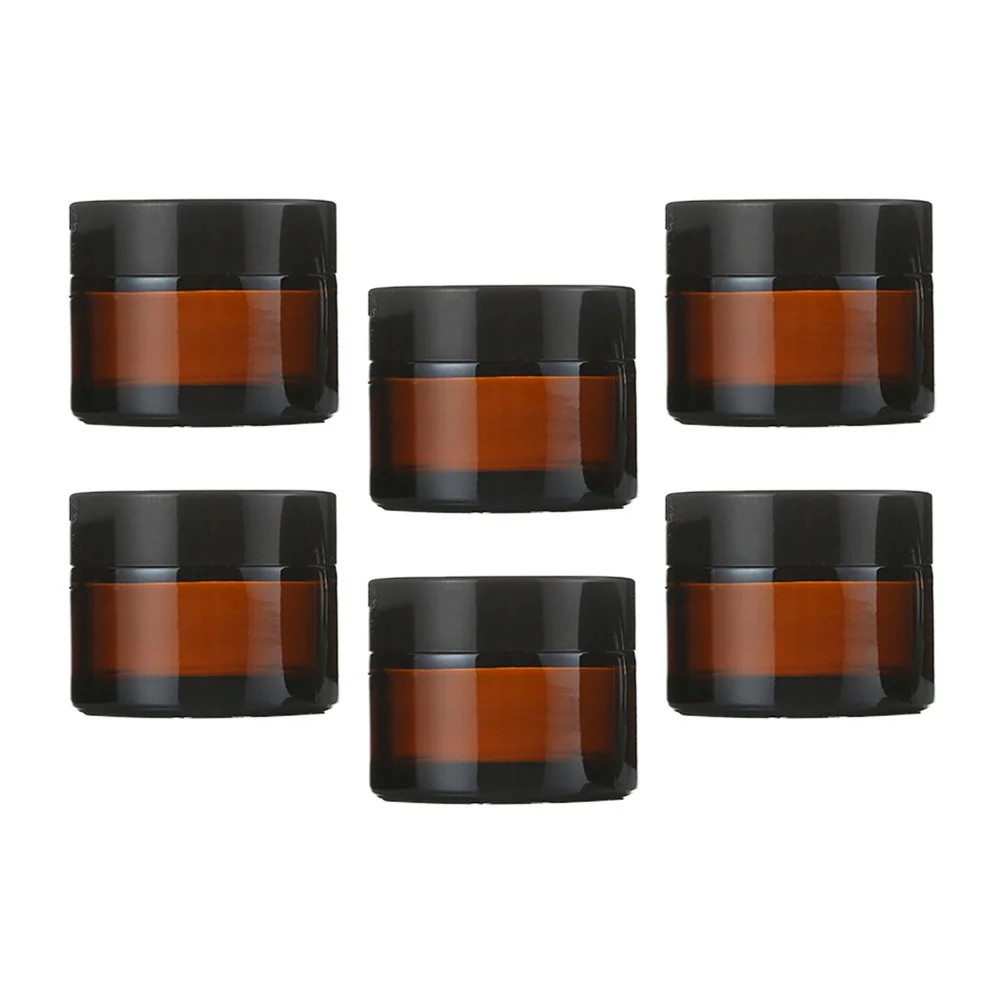 

6Pcs Empty Makeup Bottles Tea Color Cream Jars Durable Portable Cosmetics Container No Leakage 50g Brown Bottle