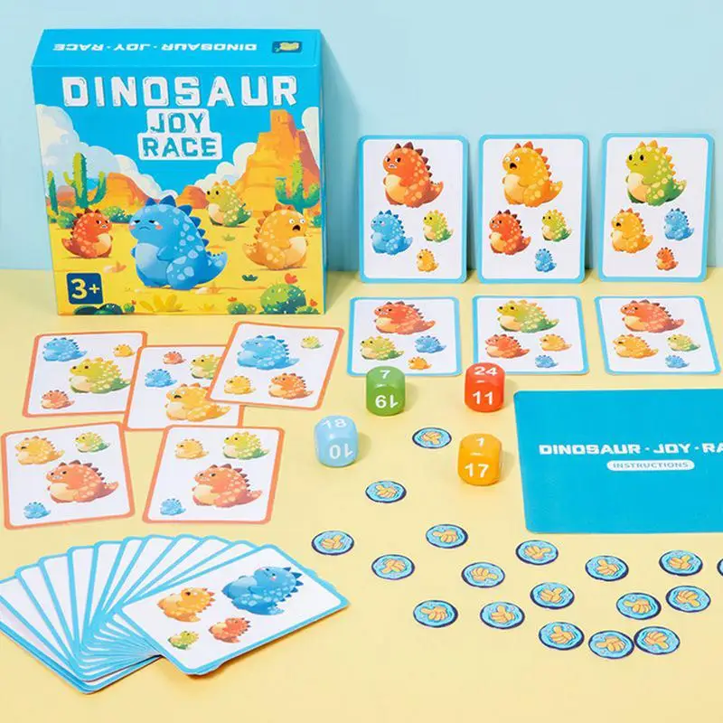 Dinozaury Gra Karciana Dopasowywanie Kostki Gra Dziecięca Matematyka Interakcja Rodzic-Dziecko Konkurencja Rozrywka Kolorowe Kostki Dla Przyjaciół
