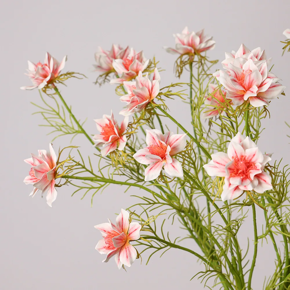 

5-головочный шелковый искусственный маленький цветок, домашний декор стола, свадебная вечеринка, цветочная композиция, материалы, ваза, букет, реквизит для фотосессии