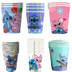 Disney Lilo and Stitch forniture per feste di compleanno stoviglie usa e getta punto tazza di carta per Cup Boy Kids Girls Baby Shower Supplies