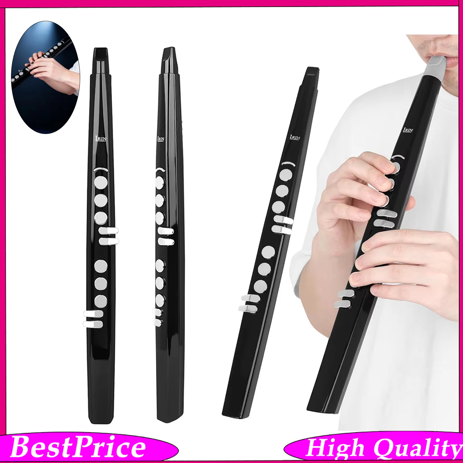 IRIN Mini Electric Blowpipe Saxophone Flute Wind Musical Instrument MIDI Out Professional Electronic SaX Removable Mouthpiece