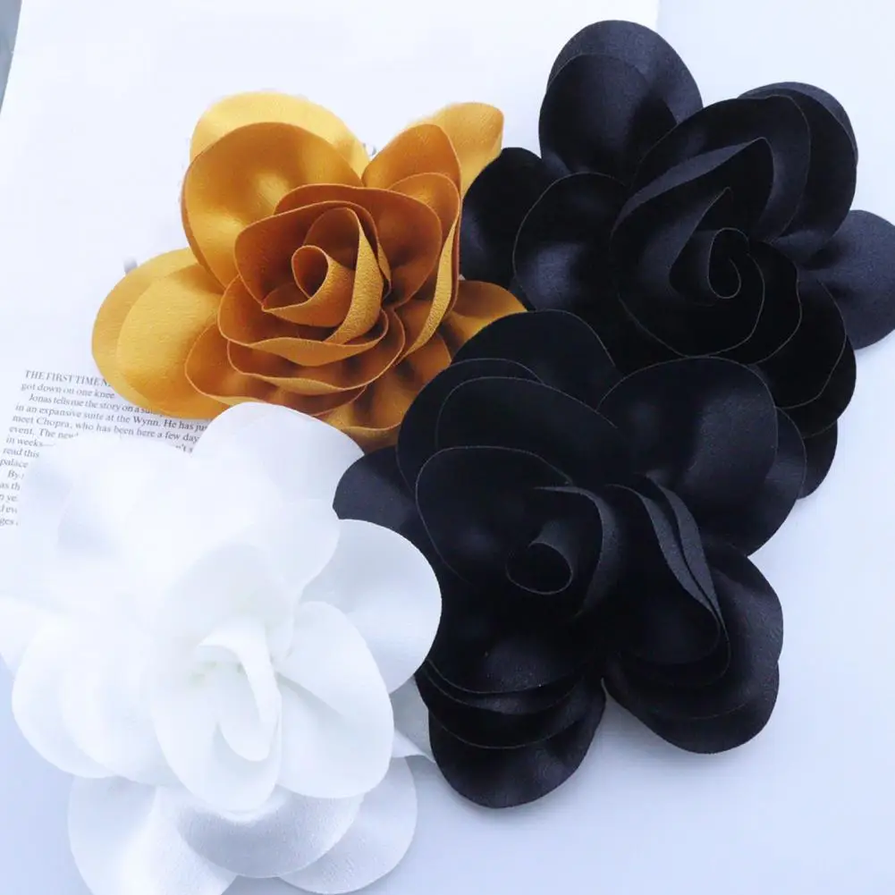 Fabric Rose Corsage Women Fabric Corsage Formal Occasion Corsage Big Rose Satin Fabric Brooch Style Wedding Patch Bride Groom