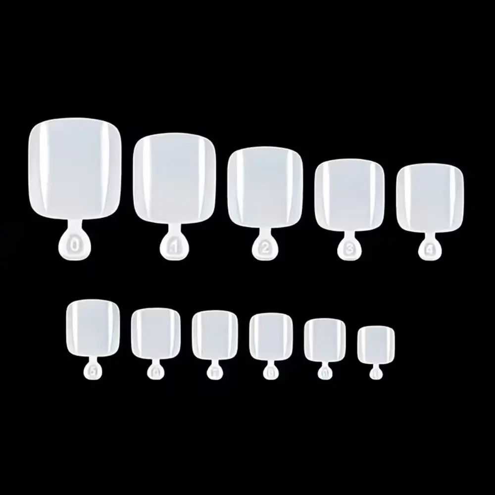 100pcs/Box French Tip Press-On Toenails White Color System Square Shape Foot Nails Short Length Glossy Finish False Toe Nail Set view 2
