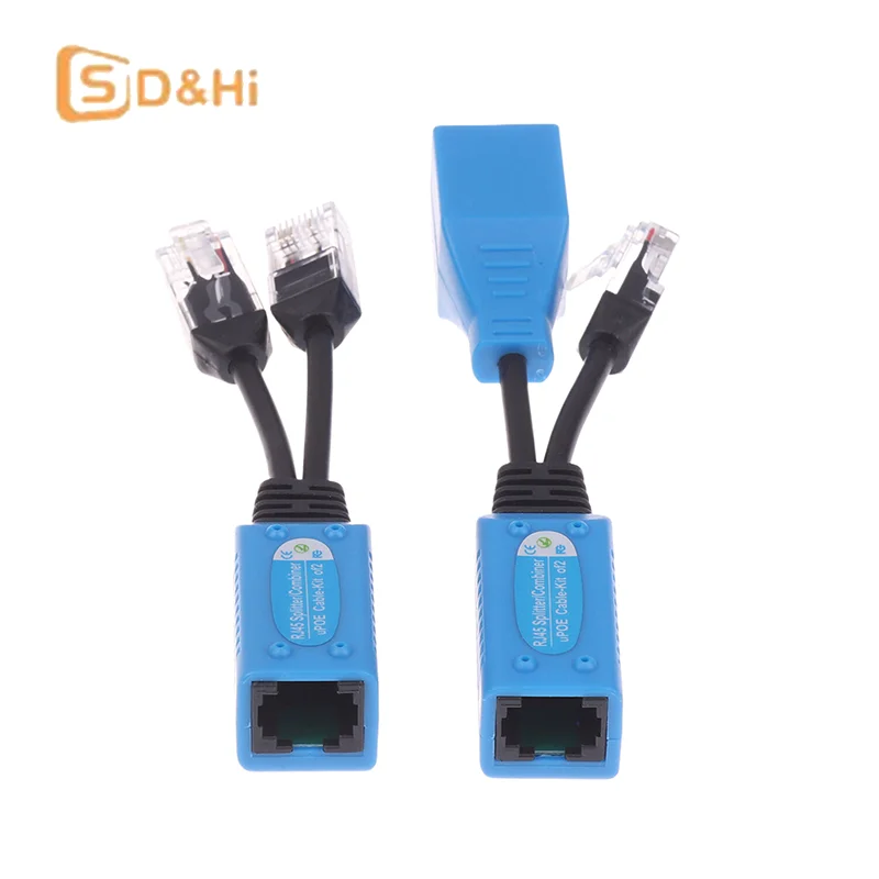 1Set Plastic POE Cable Kit RJ45 Splitter Combiner CCTV POE Adapter Cable Passive Power Cable For IP Camera