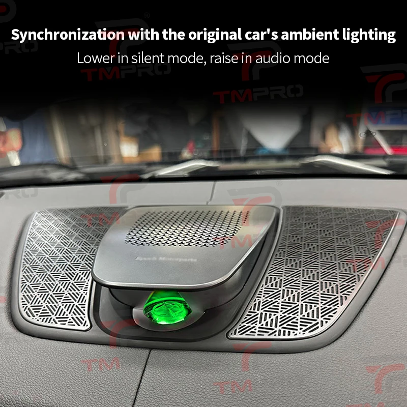 Para bmw g05 x5 g06 x6 g07 x7 centro de elevação alto-falante luz ambiente led 11 cores brilho chifre áudio capa