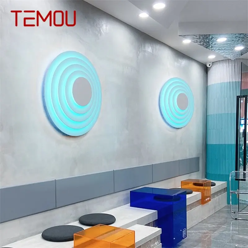 

TEMOU Contemporary Wall Light Simple Creative LED Atmosphere Decorative Bedroom Bedside Round Sconce Lamp