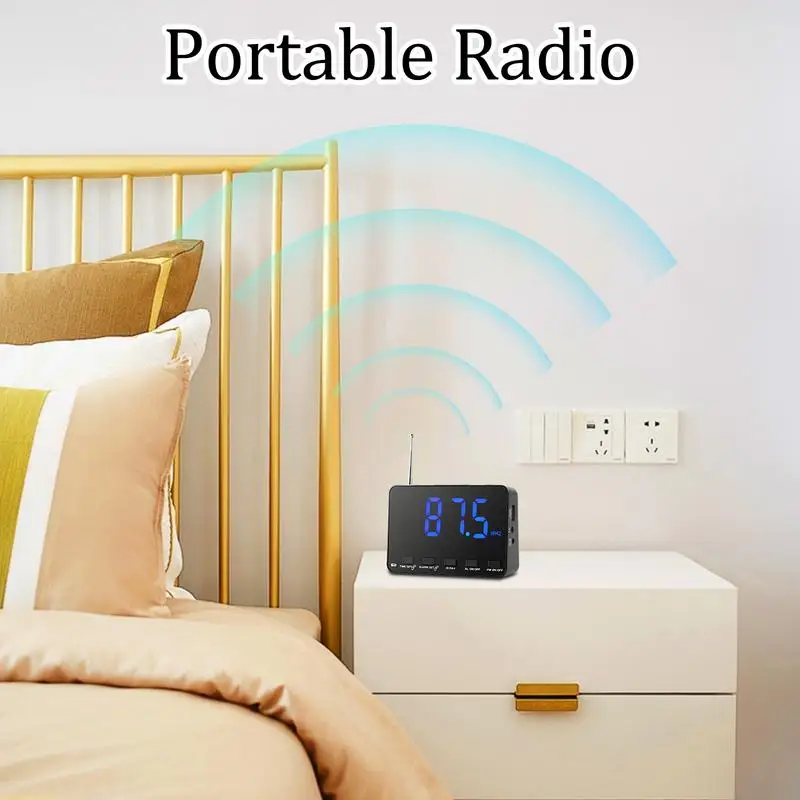 

Radio Alarm Clocks For Bedrooms Small Radio Portable Multifunctional FM Alarm Clock Player For Bedside Home Adults Teens Kids