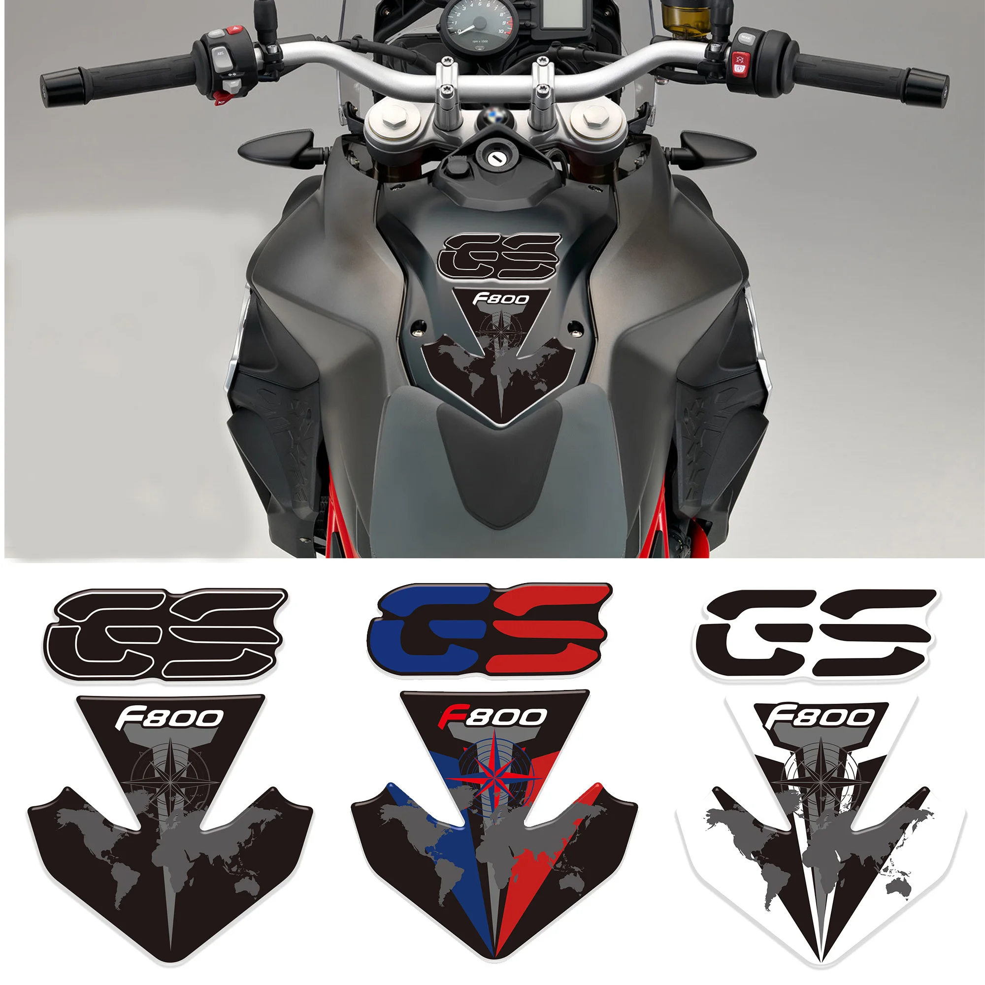 Tank Pad F800GS F800 F 800 GS GSA ADV ADVENTURE Stickers Tank Gel 3D protections Compatible with BMW f800 GS 2013-2019