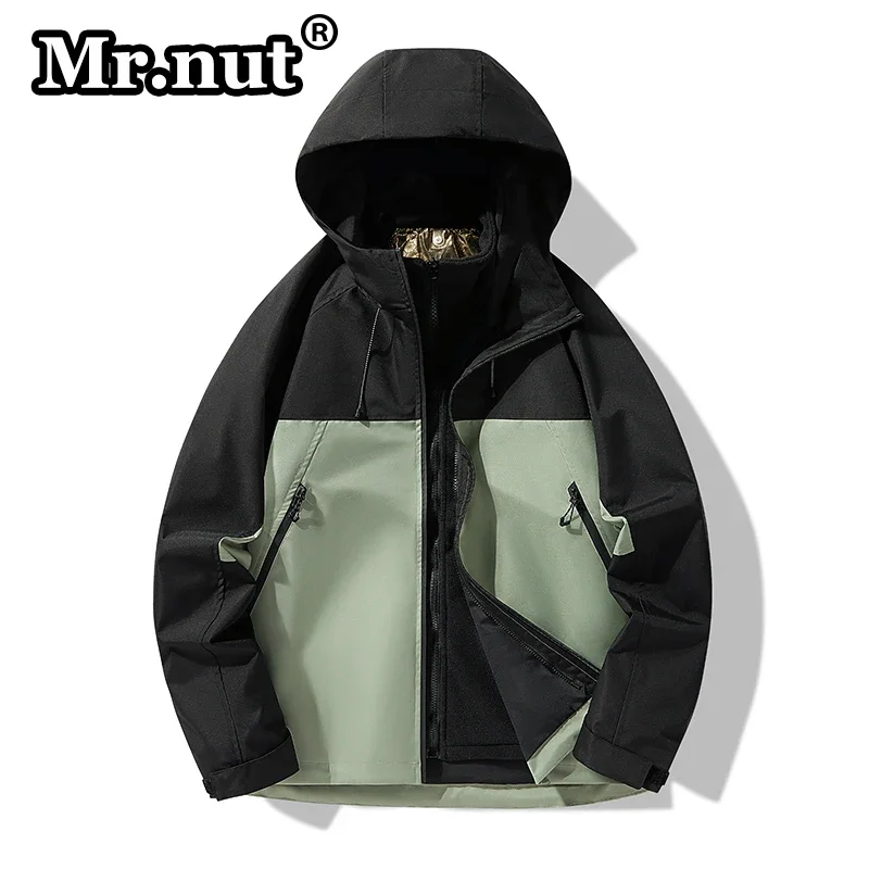 

Mr.nut Autumn Winter Men's Outdoor Jackets Thermal 3-in-1 Jacket Unisex 2-piece Set Climbing Suit Waterproof Windbreak Overcoat