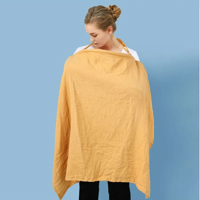 

INS повседневный чехол для кормления грудью, дышащий хлопковый муслиновый многосторонний шарф-пончо, регулируемая накидка для мам