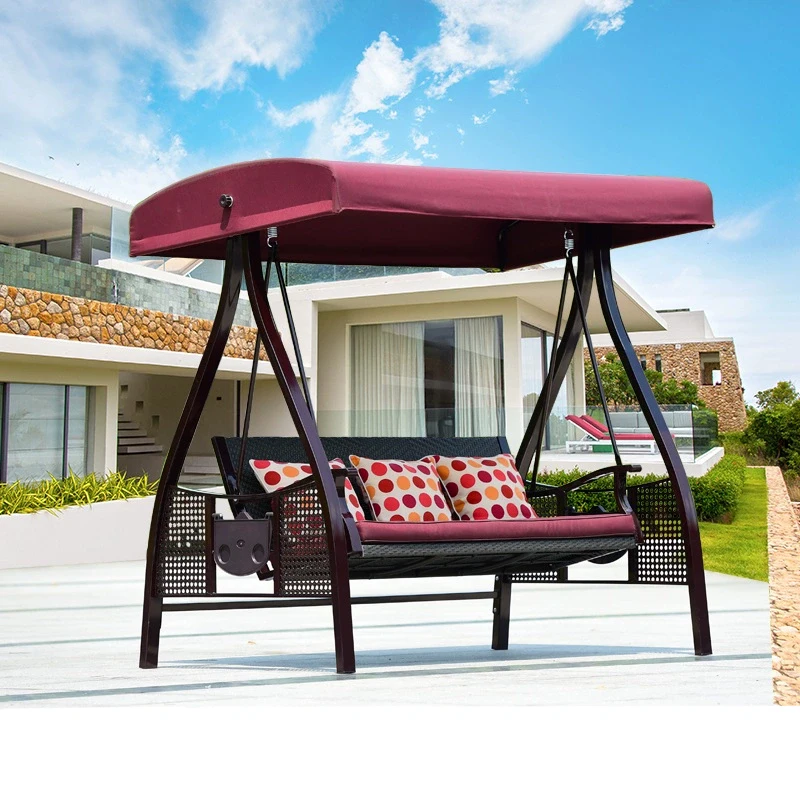 

Außen und Innen Langlebig Garten Rattan Terrasse Doppel Schaukel Stuhl