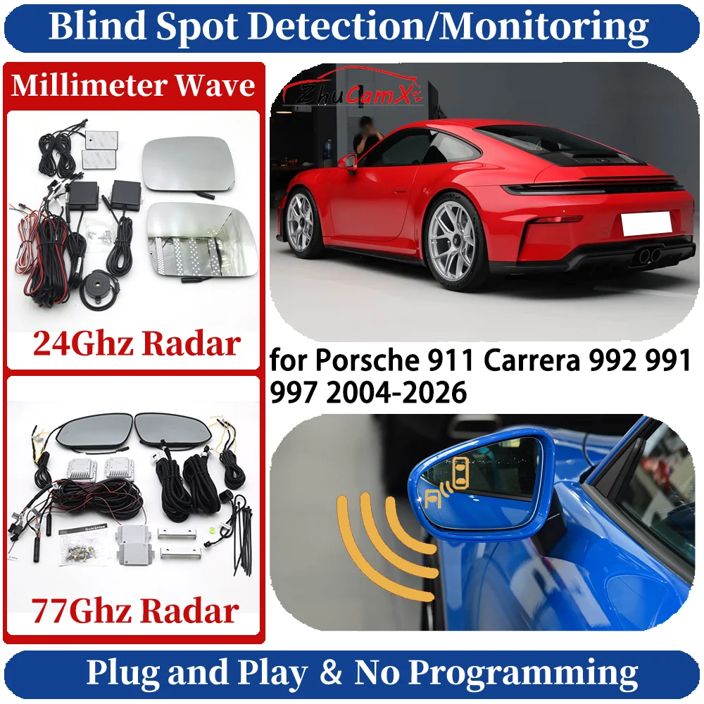 Blind Spot Monitoring/Detection System for Porsche 911 Carrera 992 991 997 2004-2026 Driving Side Lane Change Warning Assist