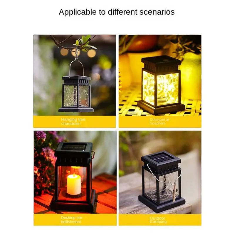 [B17B!】 Solar Hanging Lantern Outdoor, Candle Effect Light, Garden Light Night Light Waterproof Pendant Light