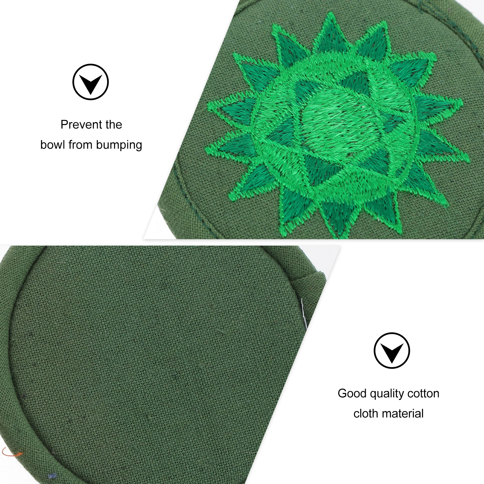 

Embroidered Teapot Pad Cushion Singing Bowl Mat Sound Rounded Religious Cushion Durable Portable Gift Family Friends