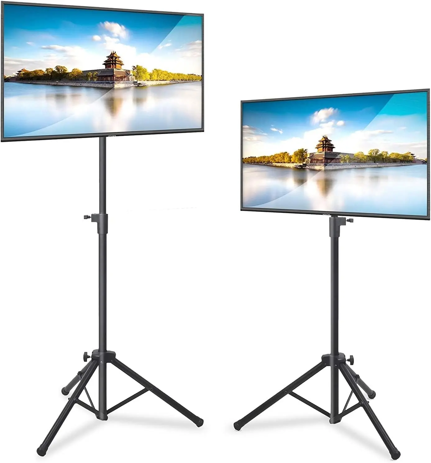 

Portable TV Stand for 32" Screens, Adjustable Tilt & Height, Foldable Design, 22lbs Capacity, VESA Compatible - 2 Pack