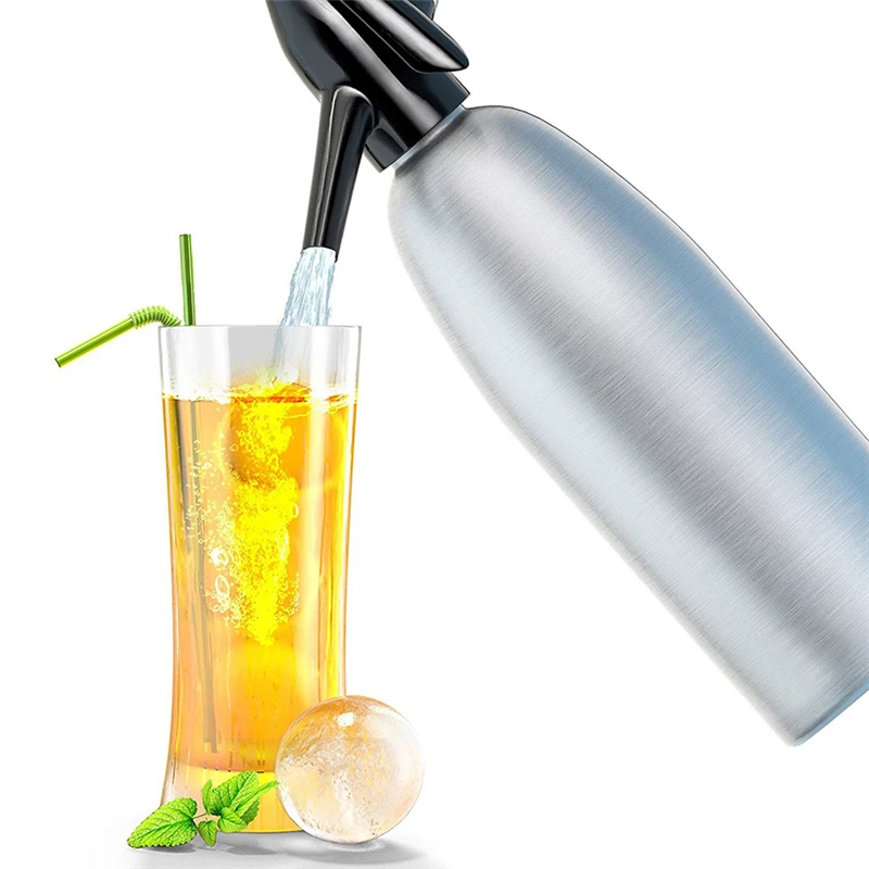 

1L Sparkling Water Maker Flavor Soda Blaster CO2 Cocktail Bubble Drinks Pressurizer Soda Siphon Accessory Aluminum Cocktail Tool