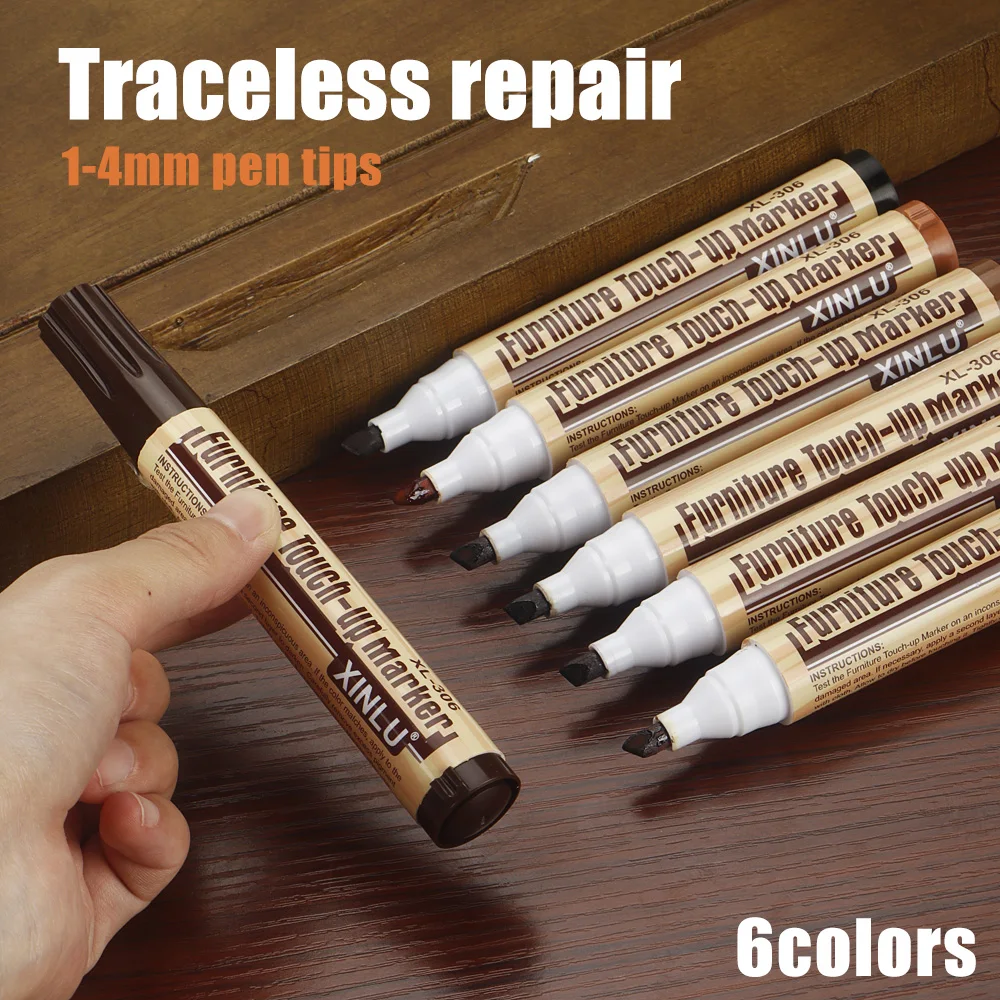 6 Colors Wooden Furniture Repair Paint Markers Restoration Vintage Furniture Wooden Floors Table Repair for Oak Maple Ect