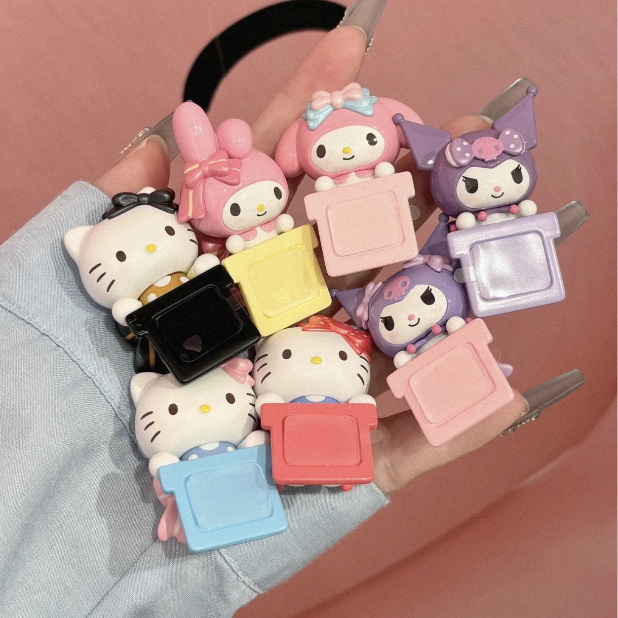 Sanrio Characters Kuromi Melody Hipper Bow Sweetheart Series Blind Box Anime Figure Collection Desktop Phone Decorate Xmas Gift