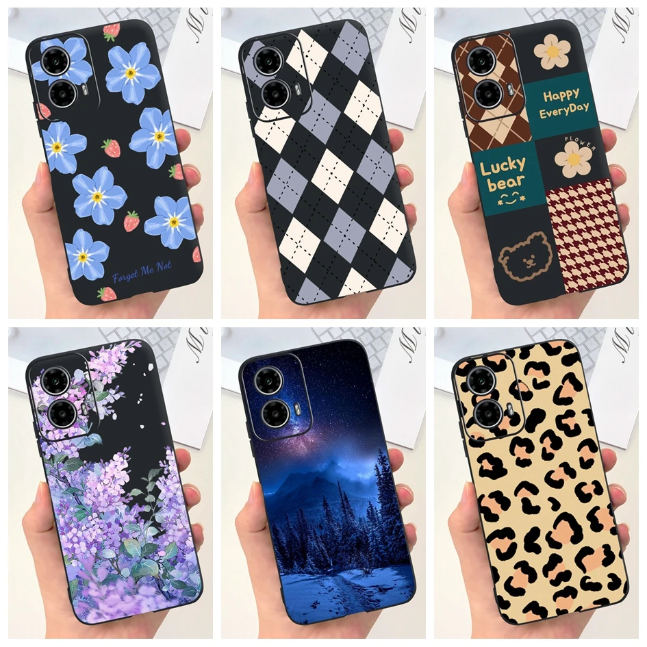 For Motorola Moto G24 Power Case Fashion Flower Slim Soft Silicone Back Phone Cover For Motorola Moto G34 G24 XT2423-1 G 34 Capa