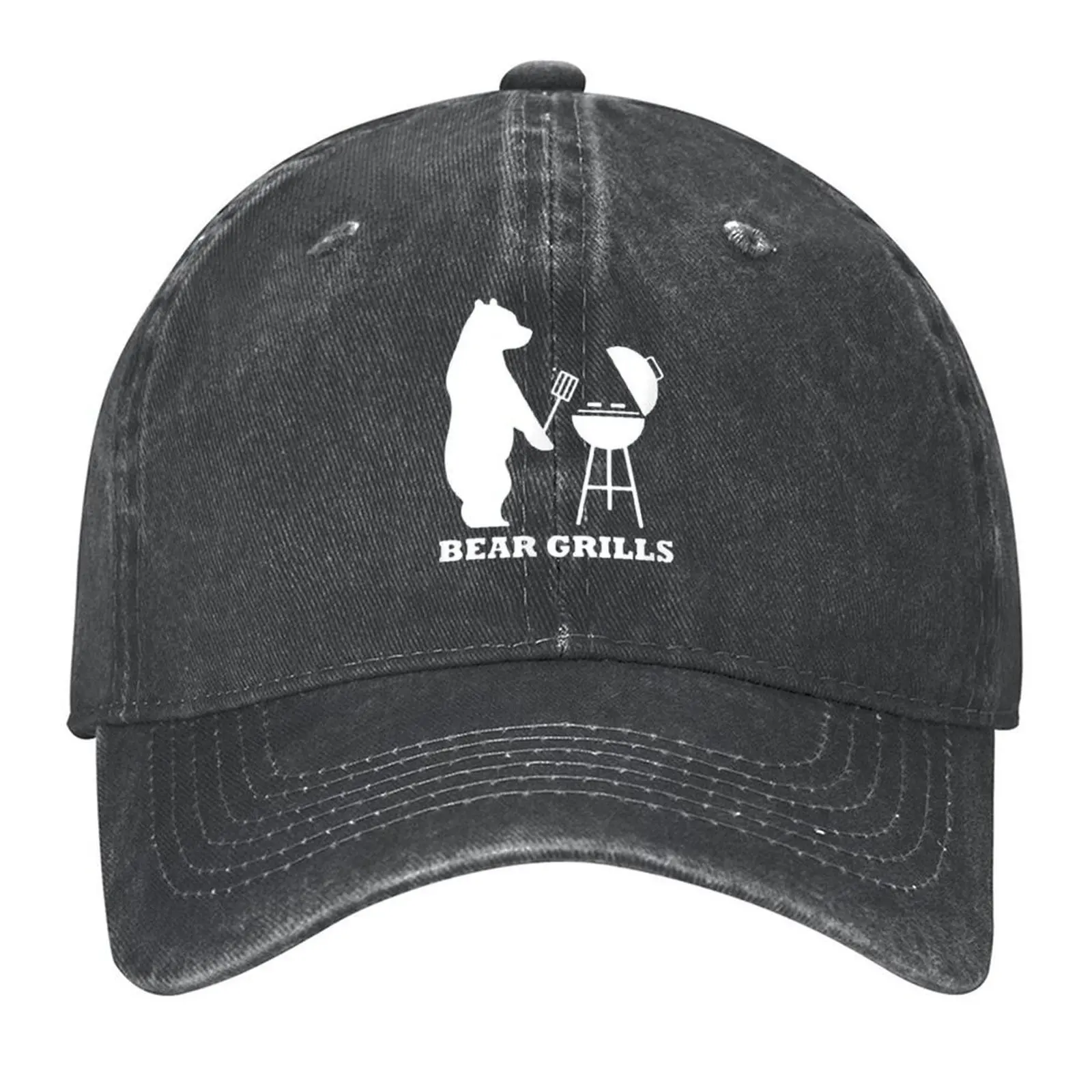 

Bear Grills- Funny Bear Grilling BBQ Grill Bear Tee Gifts Baseball Cap fishing caps man luxury caps Mens Women's