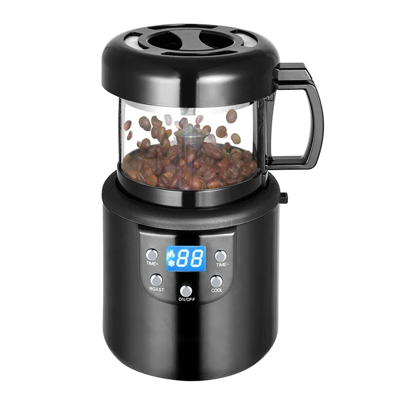 80g Capacity 110v Coffee Roaster Coffee Roasting Machine No Smoke Coffee Beans Machine 1400W EU Plug 220V