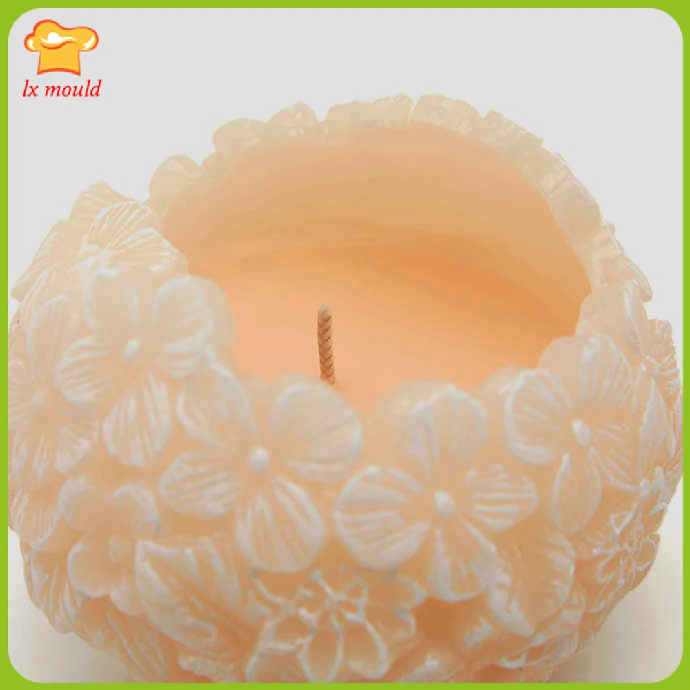 3D Silicone Candle Mold Flower Ball Aromatherapy Candle Soap Mould Craft Baking Food Grade Soft Silicone Moulds